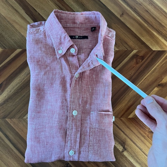 Men’s 7 For All Mankind Linen Long Sleeve Shirt - Picture 3 of 4